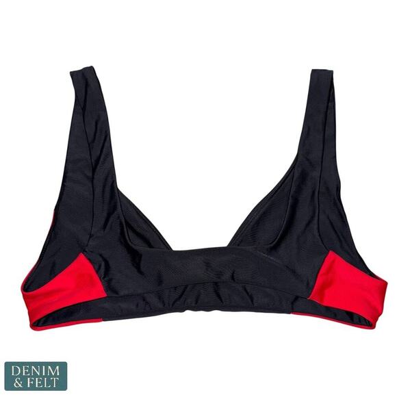 Aviator Nation Women’s Colorblock Bikini Set Red Black Sz Large Top & Bottom - Picture 10 of 15